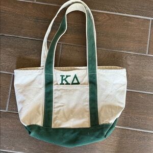 Green and Cream Tote Bag